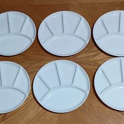 6 Vintage Fondue/Appetizers/Sushi Ceramic Plates