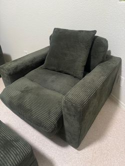 Corduroy Accent Chair Dark Green
