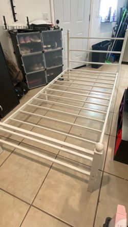 TWIN Bed Frame with Mattress and Mattress Cover