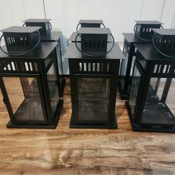 6 Black Lanterns 19" Tall