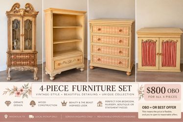 Beautiful Whimsical VintageStyle 4-Piece Furniture Set ā $800 OBO