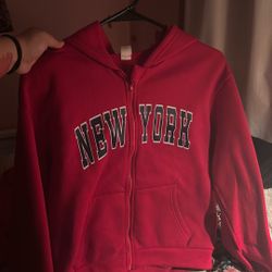 Red Zip up W/hoodie Kids