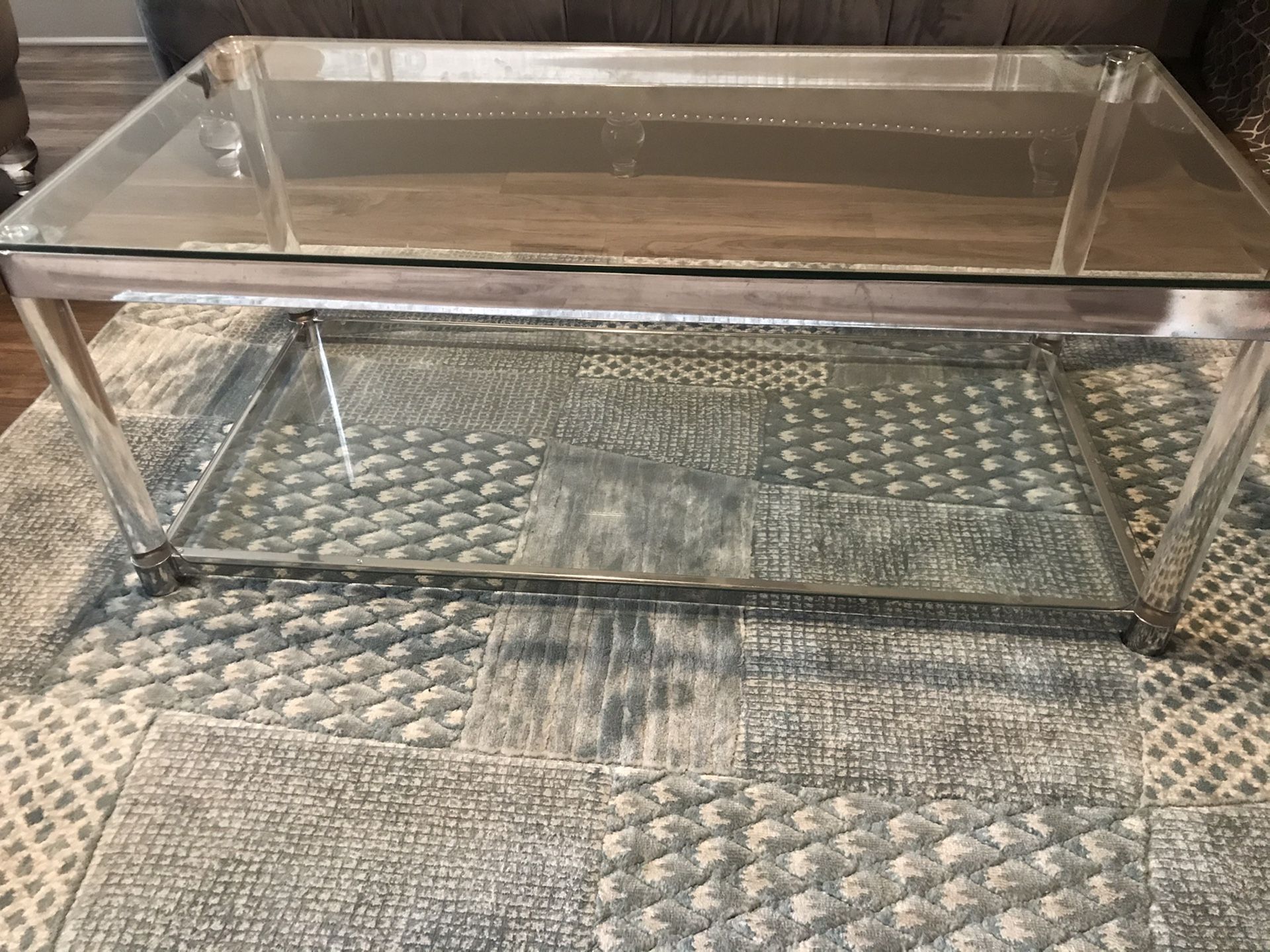 Glass coffee table