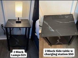 Set of 2 Nightstands with Lamps – Excellent Condition”