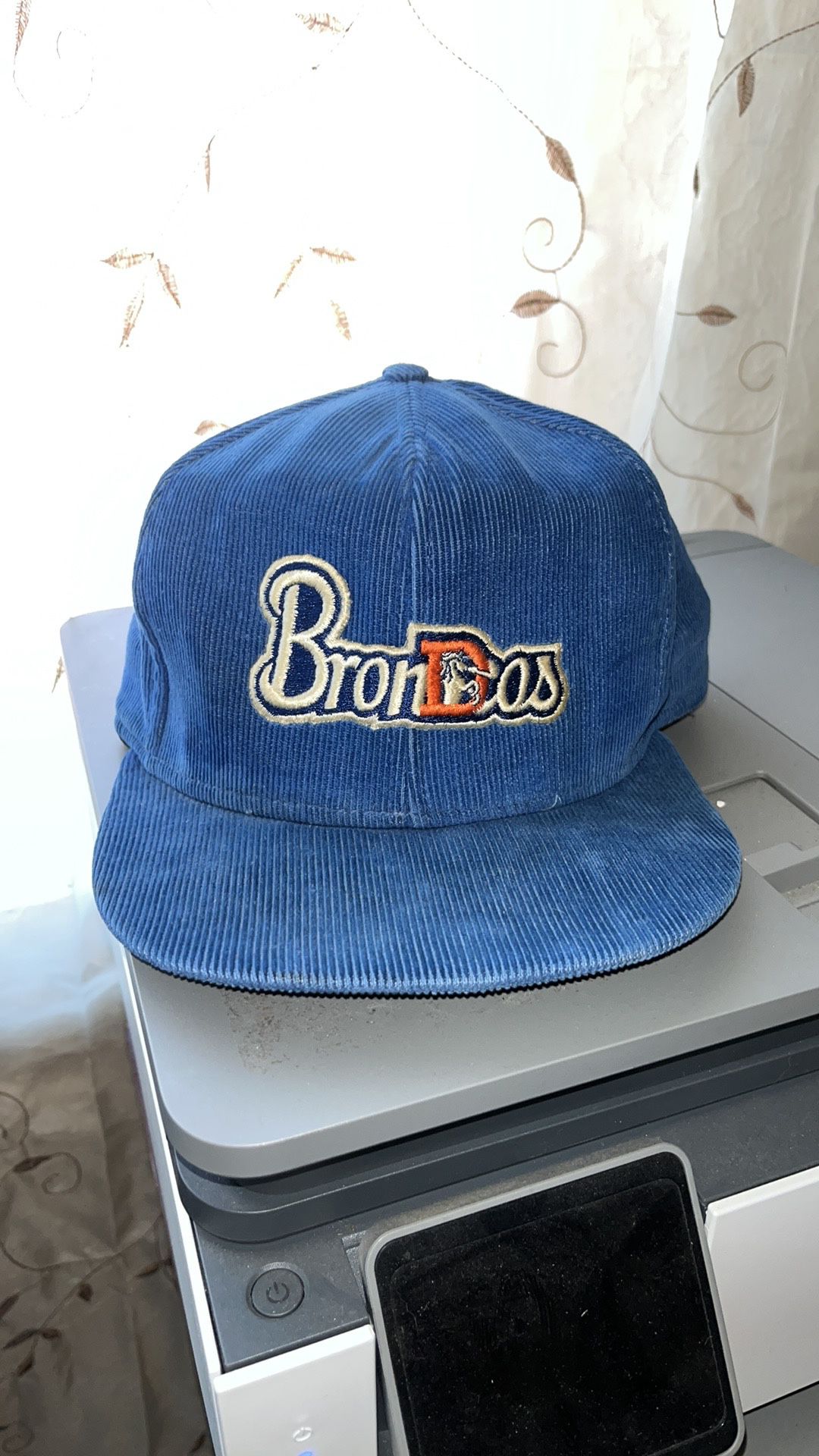 Vintage NFL, Denver Broncos corduroy snapback hat, good condition 80s cap  AJD pro line nfl football sports hat with straps in good condition blue  denv for Sale in Unm, NM - OfferUp
