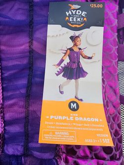Hyde & Eek Kids' Purple Dragon Halloween Costume Medium 8-10