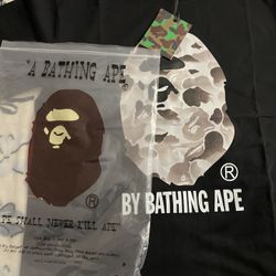 Black Bape Shirt “White Camo” Size Large 