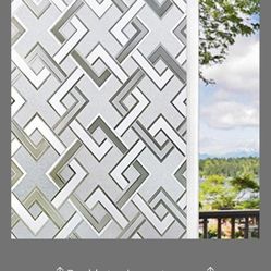 Finnez Window Film Privacy Film 3D No Glue Glass Sticker Rhombus Pattern For Glass Door Bathroom Livingroom Office 17.5 X 118.1 Inches