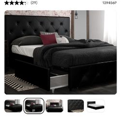 Black Queen Bed Frame With Storage