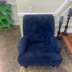 2 Large Royal Blue Accent Chairs