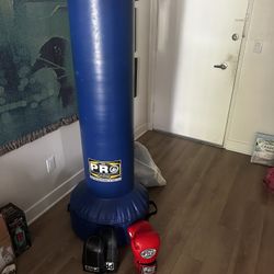 Pro Boxing Supplies free-standing heavy bag with 3 sets of gloves (2 bag, 1 boxing)