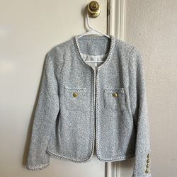 Baby Blue Women’s Tweed Jacket Size S