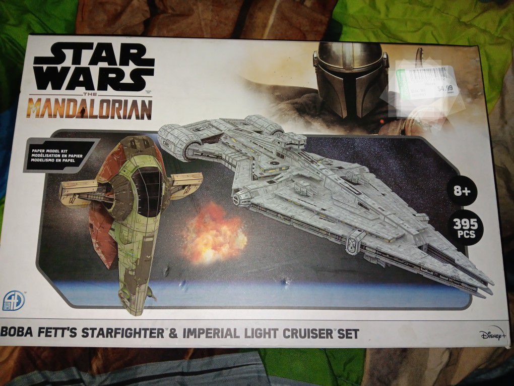 STAR WARS Boba Fett's Starfighter & Imperial Light Cruiser Model Kits NEW SEALED.