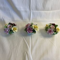 Vintage Thorley Staffordshire Floral Candle Holders