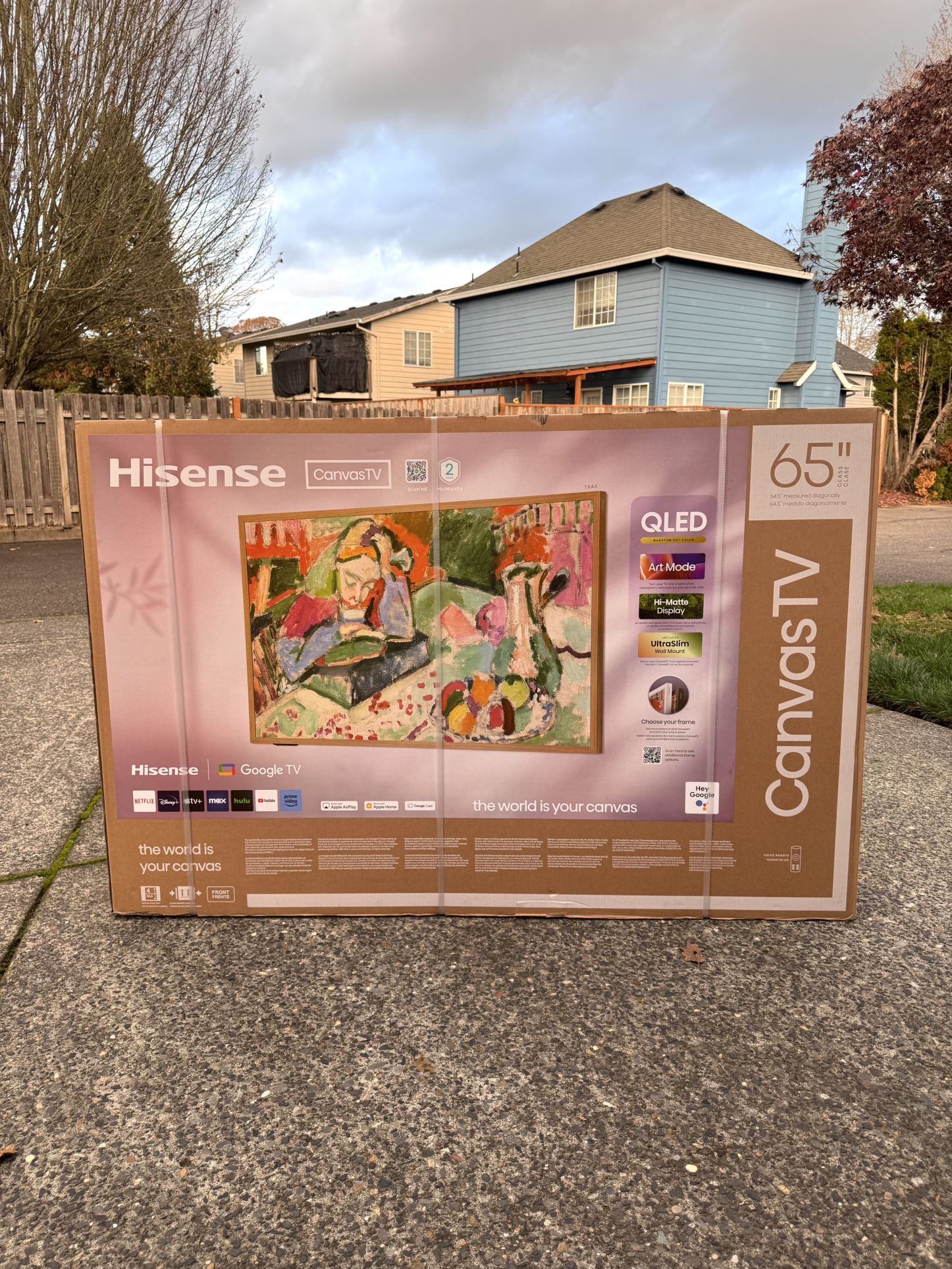 Hisense 65-Inch Class QLED 4K S7N CanvasTV™ Series Dolby Vision HDR Google Smart TV (65S7N)