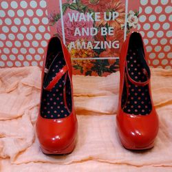 Bright Red Stilettos high heels Platform 👠 