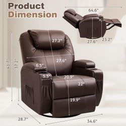 Reclining chair, 360° rotating rocking chair BRAND NEW IN BOX 