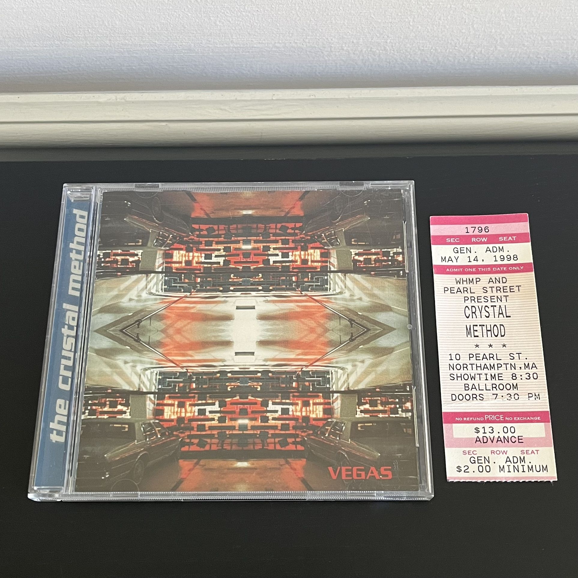 Crystal Method Vegas CD 1997 Concert Ticket Stub Pearl St Northampton 1998 Rare