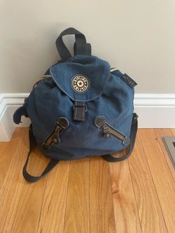Vintage 90s Kipling Navy Drawstring Backpack