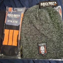 Call of Duty 3 Black Ops Socks And Reversible  Beanie  w/ free Mousepad