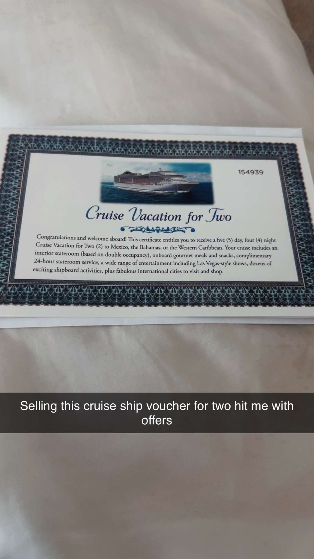 Cruise Ship Voucher 