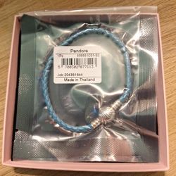 Pandora Turquoise Braided Leather Bracelet 