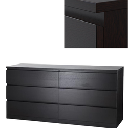 IKEA 6-Drawer Dresser – Black-Brown