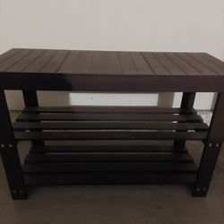 2 Dark Wood Color Shoe Racks