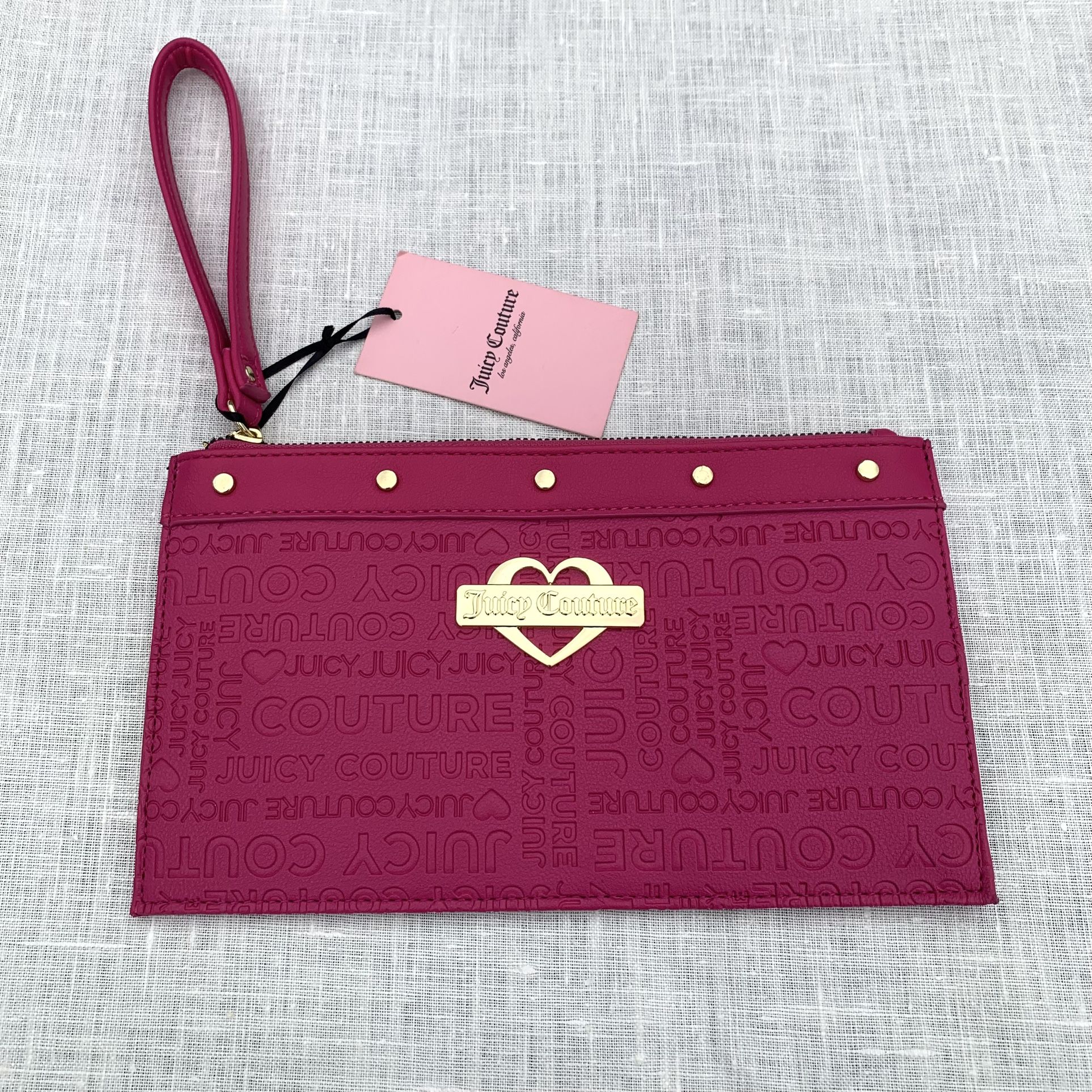 NWT Juicy Couture Logo Glam Wristlet Clutch Wallet