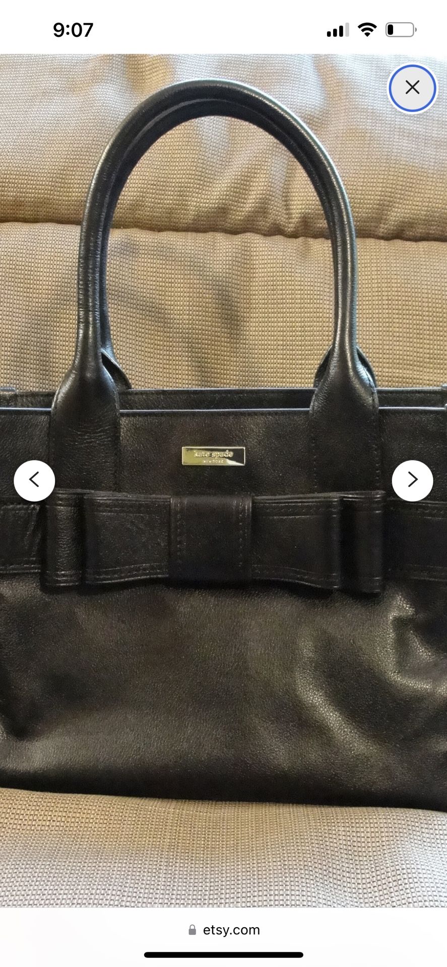 Kate Spade Black leather bow Purse