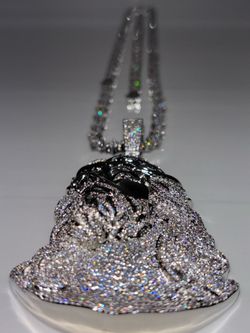 S925 Sterling silver moissanite tennis chain set with solid moissanite Jesus  piece
