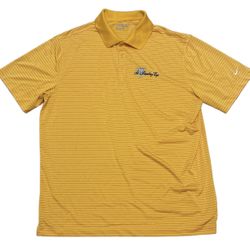 Nike Golf Polo Shirt Men’s XL Yellow Stripes Tour Performance St. Petersburg Cup