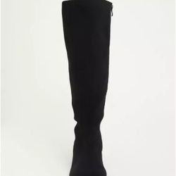 Black Elastic Knee Boot (WW & Wide To Extra Wide Calf)