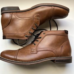 New! H&M Brown leather lace up boots Size US 10.5 