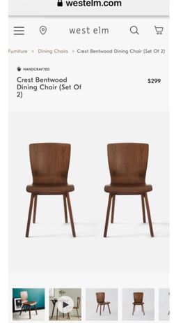 West Elm Crest Bentwood Dining Chairs (set of 4)