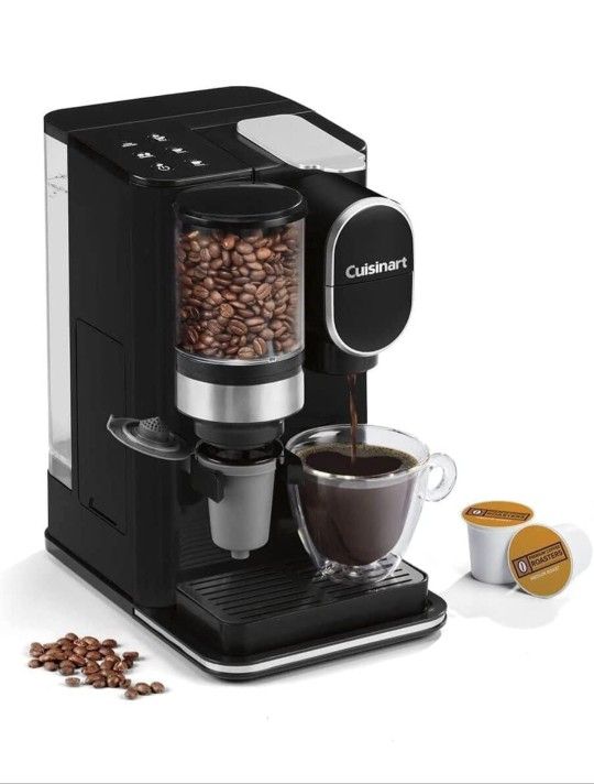 Cuisinart Single-Serve Coffee Maker + Coffee Grinder with 8 oz., 10 oz., and 12 oz. Serving Size, Compatible with Single-Cup Pods, 48-Ounce Removable