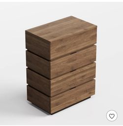Luck Live Farmhouse 4-drawer storage corner cabinet for the living room, in walnut color.