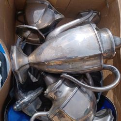 Old Silver Plate Collectibles Coffee Tea Set Coasters