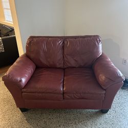 Ashley Furniture - Brown 100% Genuine Leather Loveseat - Gently Preowned excellent condition
