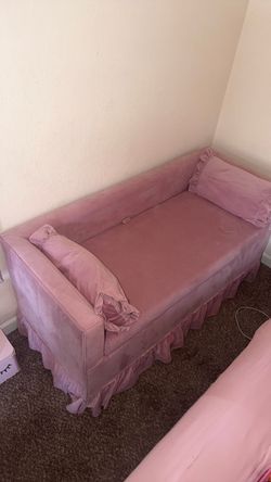 Pink storage couch