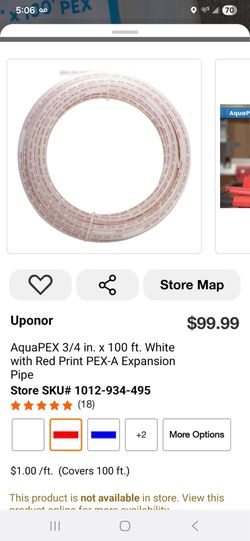 AquaPEX 3/4 in. x 100 ft. White with Red Print PEX-A Expansion Pipe (Have 4 Total)
