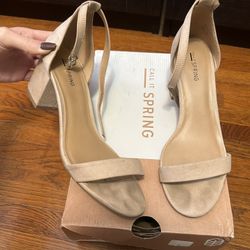 Women’s Nude Beige Heels Sandals Shoes  