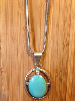 925 sterling silver MEXICO turquoise tc-16 3mm long 20" grams 30