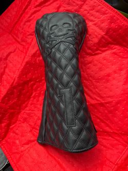 Black Quilted Skull Golf driver Head Cover