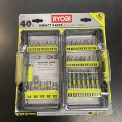 RYOBI 40PC. IMPACT RATED DRIVING KIT