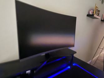 Samsung curve monitor 42in and LED gaming desk