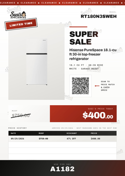 Hisense RT180N3SWEH  Refrigerator