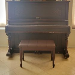 Antique Merrill Boston Piano and Bench
