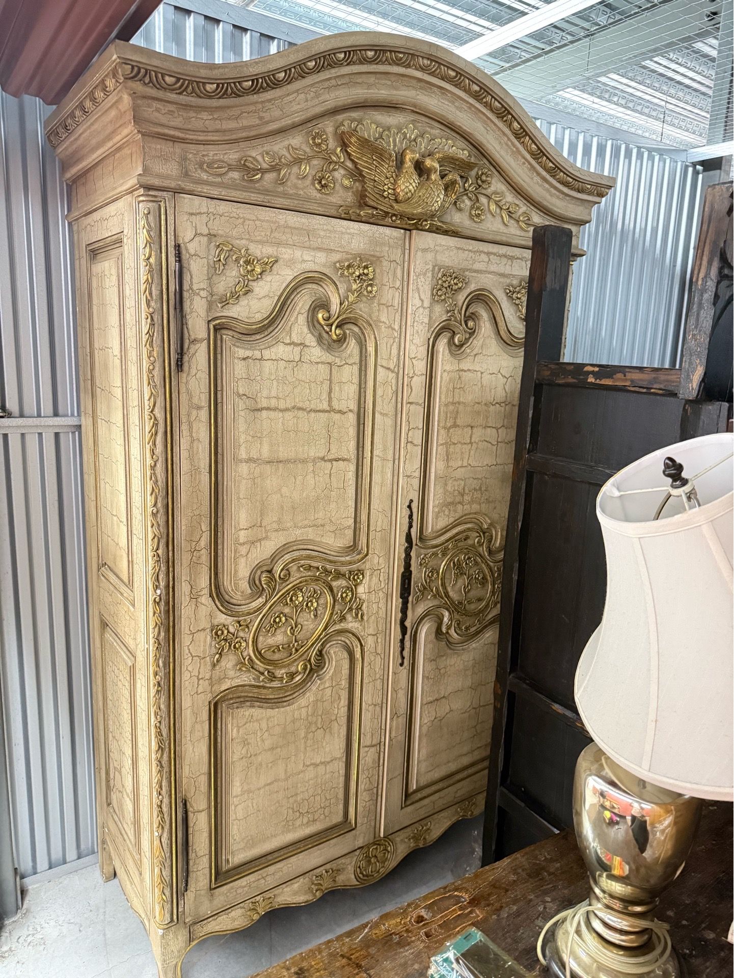 Antique French Provincial oak armoire