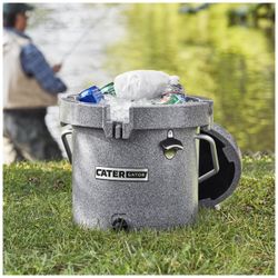 CaterGator CCG20SPG Gray 20 Qt. Round Rotomolded Extreme Outdoor Cooler / Ice Chest